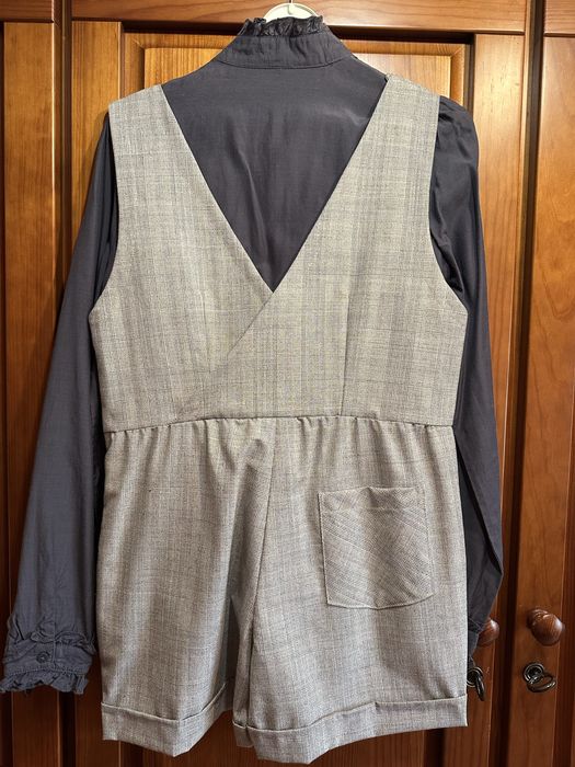 Macacão calções ao xadrez