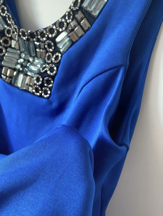 Sukienka chabrowa indygo kobaltowa kryształy diamenty Lipsy London