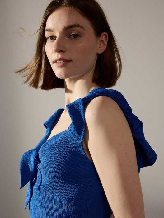 Chabrowa bluzka hiszpanka z wiązaniem Reserved M NOWA