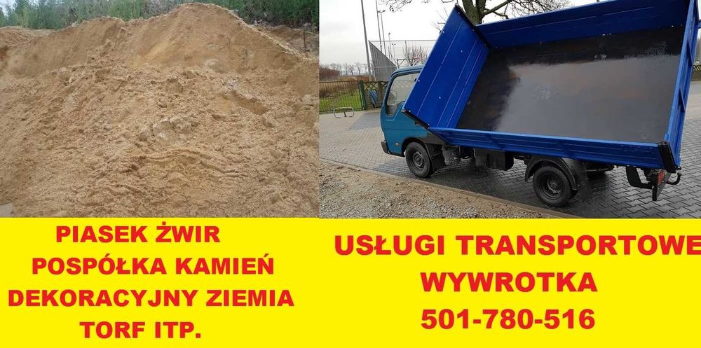 Tłuczeń pospółka piasek żwir suchy beton pod kostkę tarasy TRANSPORT