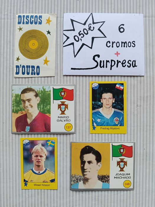 8 Lotes de CROMOS Antigos e SAQUETAS Seladas