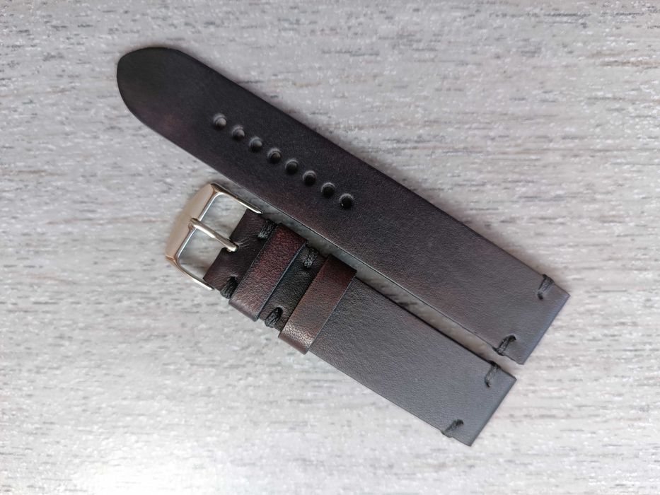 Czarny skórzany pasek zegarka 18 mm cienki