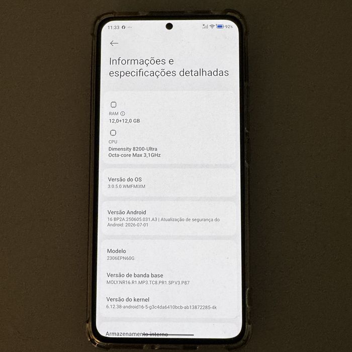 Xiaomi Mi 13T 256gb 12gb ram +12 ram plus igusl a novo pouco uso android 16 hyperios 3.0