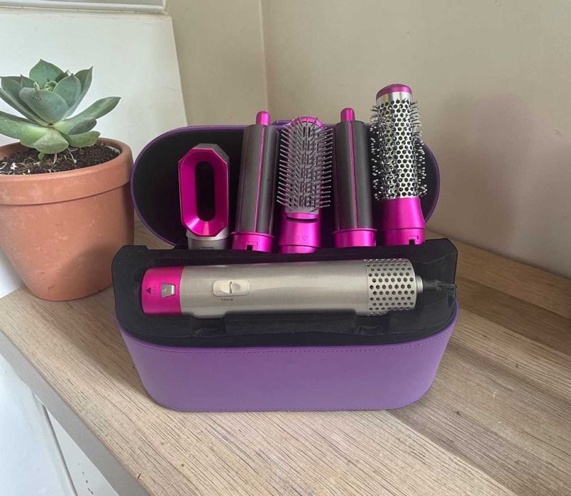 Стайлер для волосся 5 в 1 HAIR BRUSH з кейсом (Аналог Dyson) Фіолетовий