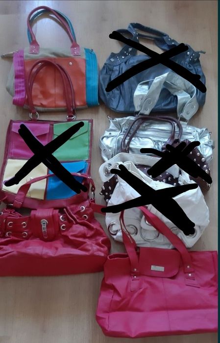 Torebki różne 16 szt i kosmetyczka