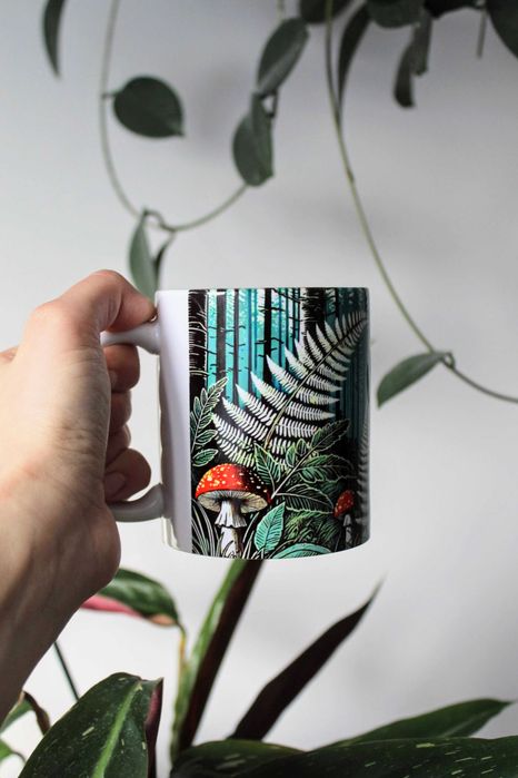 Kubek Muchomor, grzyby leśne paprocie