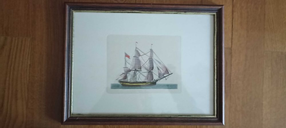 Quadros com gravura de barcos