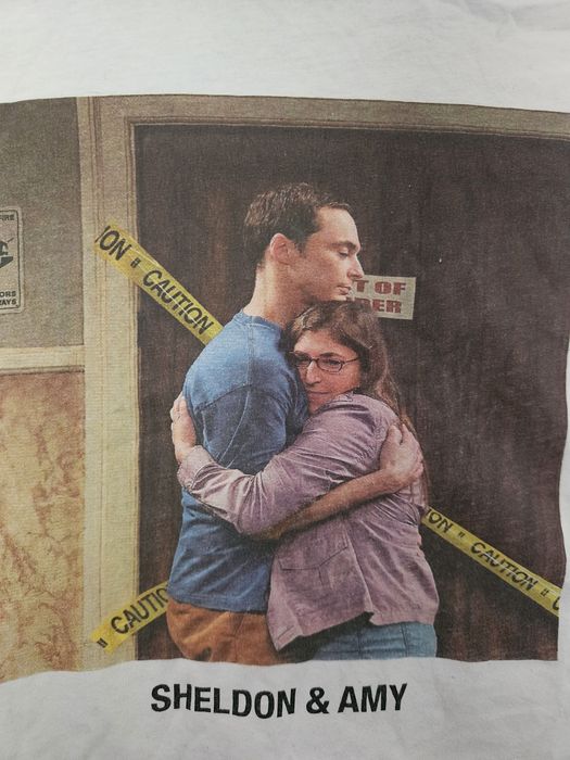 Koszulka damska L Sheldon & Amy Teoria Wielkiego Podrywu the big bang Theory  100% Bawełna  Unikat made in Portugal Pull & Bear