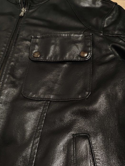 Sasch італія L шкіряна чоловіча куртка стиль байкерська чорна belstaff