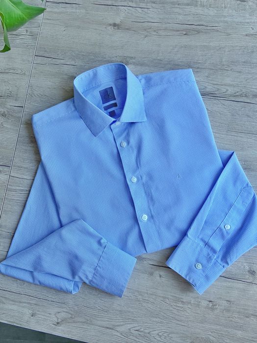 Calvin Klein блакитна чоловіча сорочка котон