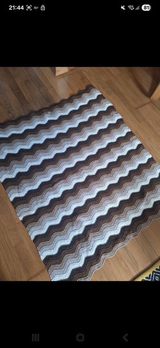 Manta tons castanho handmade