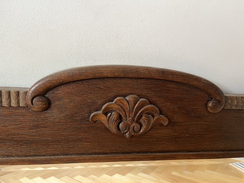 Kryształowe duże lustro, drewniana rzeźbiona rama