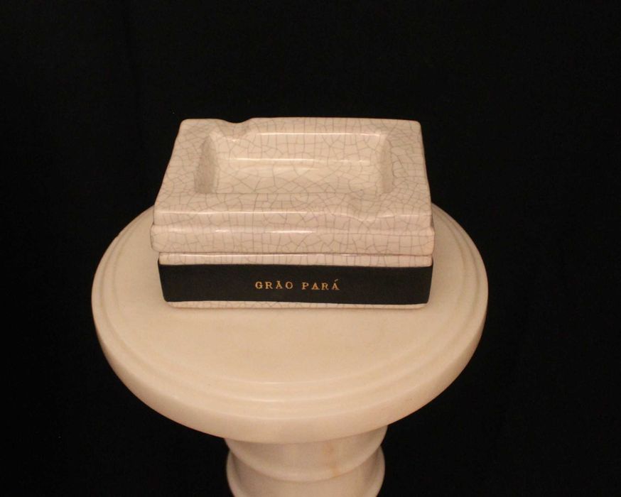 Cinzeiro vintage, anos 60, de cerâmica esmaltada com efeito craquelé