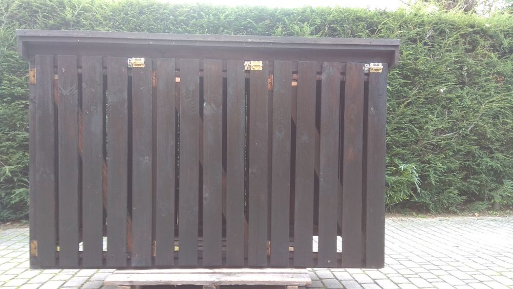 Drewniana zabudowa na kosze 120l