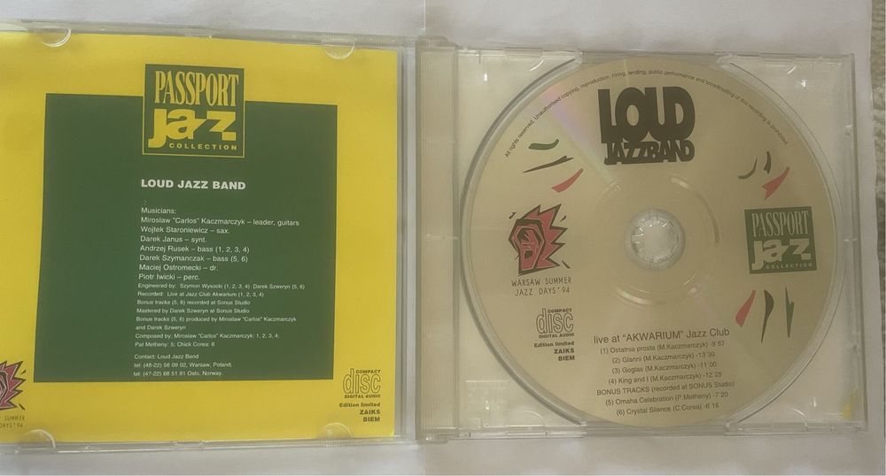 Unikatowa płyta cd Loud Jazz Band z 1994 r.