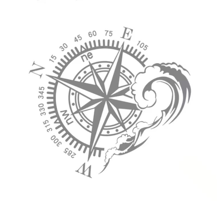 Ocean Kompas- 28cm x 33cm- naklejka na KAMPERA auto ścianę laptop quad