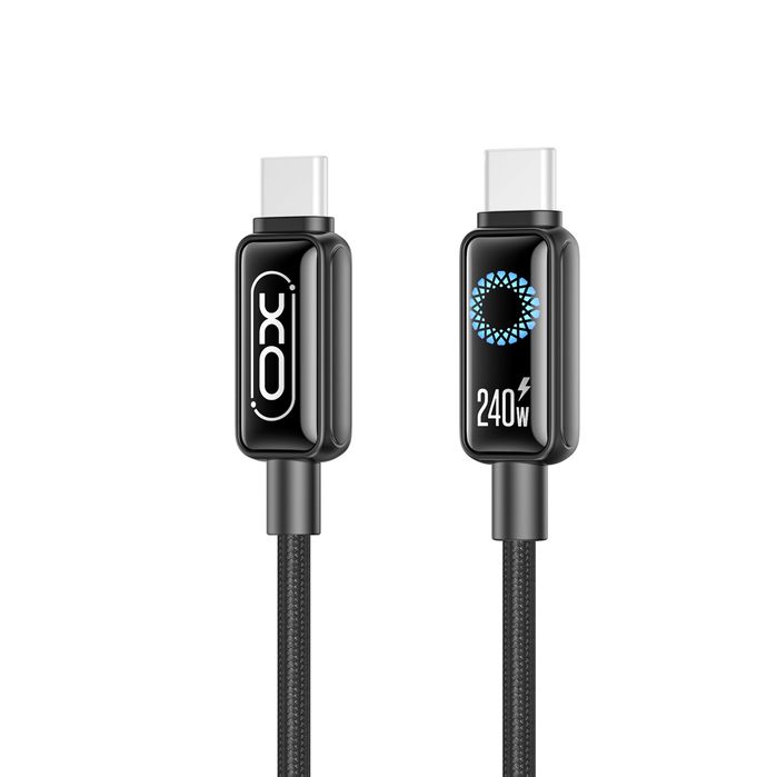 Xo kabel NB-Q312A Pd Usb-c - Usb-c 1,0m 240W czarny z LED