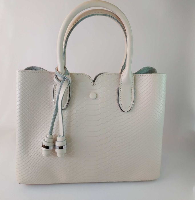 Karlos Marconi Сумка натуральна шкіра класична середня чорна, бежева