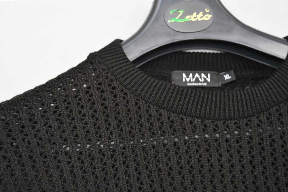 Ażurowy sweter męski Boohoo XL krótki rękaw