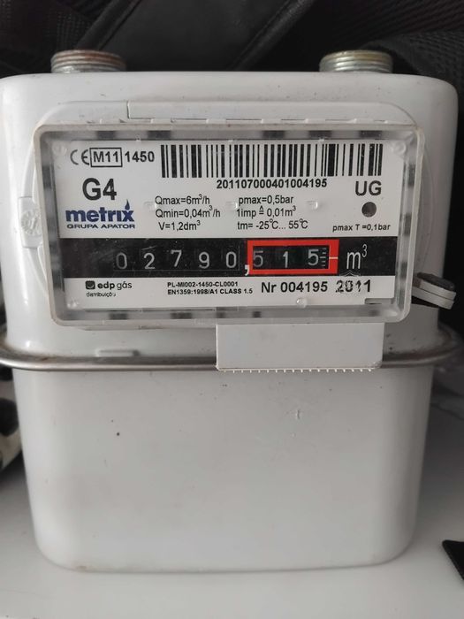 Contador de gás como novo