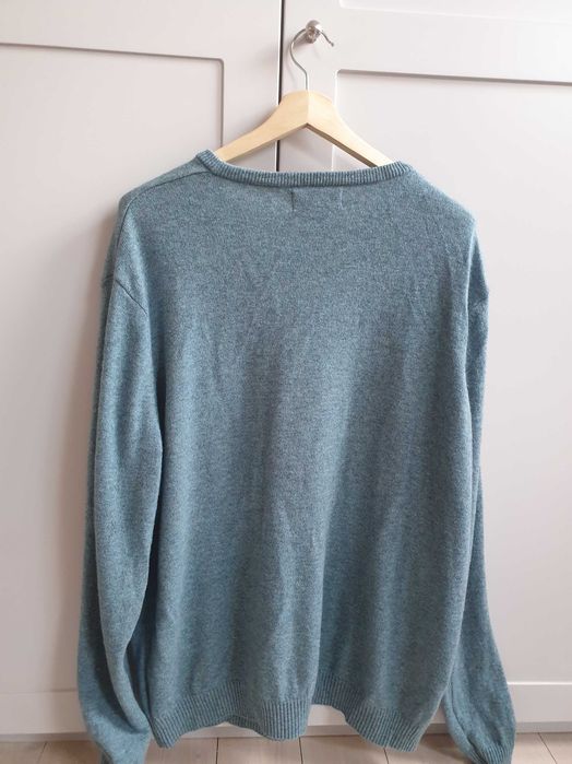 Niebieski wełniany sweter F&F 3XL wełna 100%