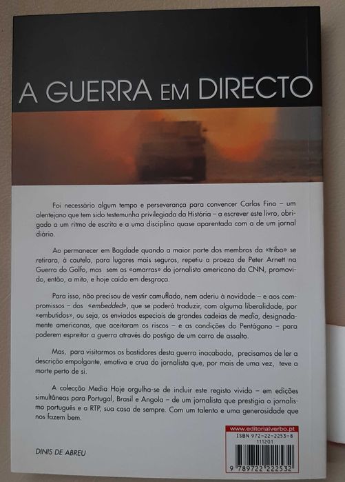 Livro: "A Guerra em Direto" do jornalista Carlos Fino. Testemunho vivo