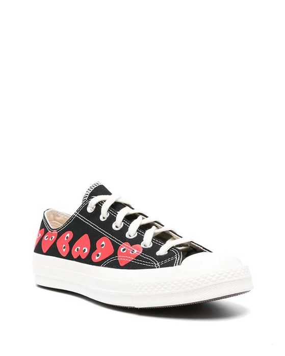 Кеди Converse x Comme Des Garcons Play Red Multi Hearts Low Top Black