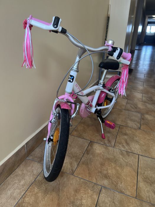 Rower dziecięcy marki B'twin, 16 cali + kij do nauki jazdy