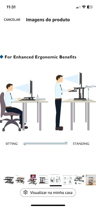 Conversor de mesa para stand up desk - mesa em pé