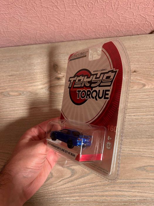 Nissan Skyline GT-R R34 Blue Gold Greenlight Hot Wheels Skyline Black