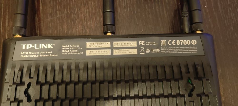 Router TP Link Archer D2 AC750 Access Point WAN DSL