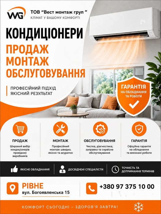 Професійне встановлення кондиціонерів. Чисто та швидко