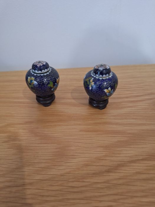 Conjunto de 3 Miniaturas Cloisonné