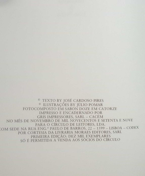 Livro O burro em pé * José Cardoso Pires