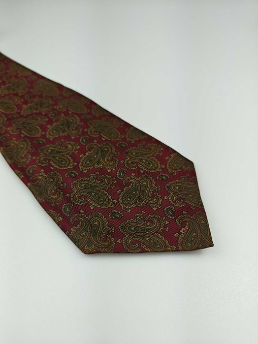 Calabrese bordowy jedwabny krawat paisley wrz231