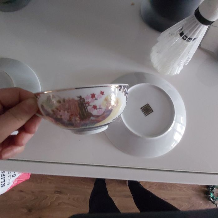 Porcelana 2 szt cieniutka vintage  chińskie filiżanki
