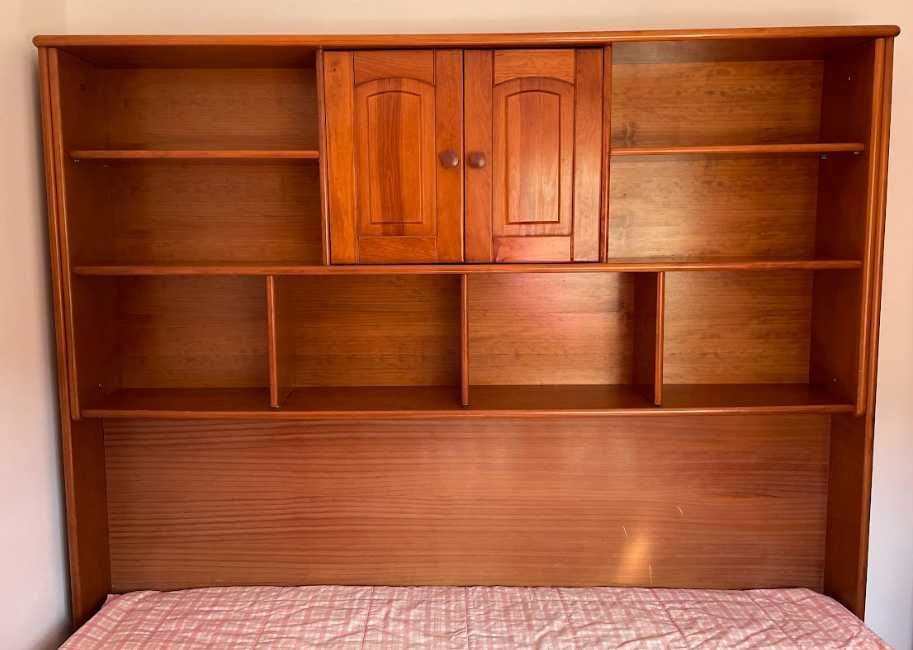 Conjunto Madeira Pinho Mel - Estúdio de quarto e Escrevaninha