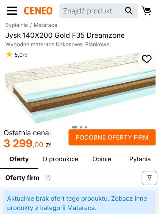 Materac 140x200 Gold F35 Dreamzone