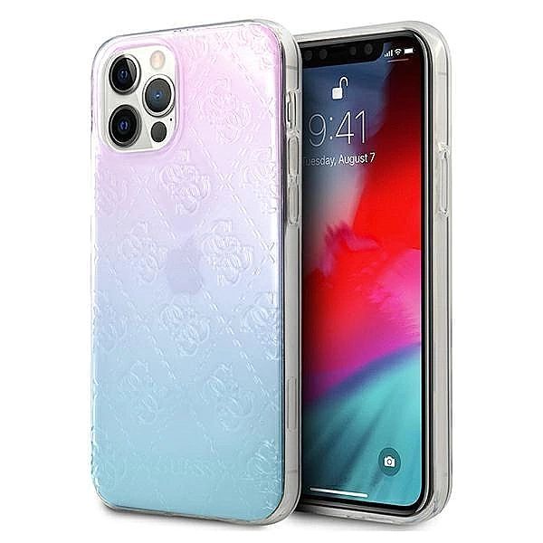 Etui Guess 4G 3D Pattern Collection na iPhone 12 Pro Max - niebiesko-r