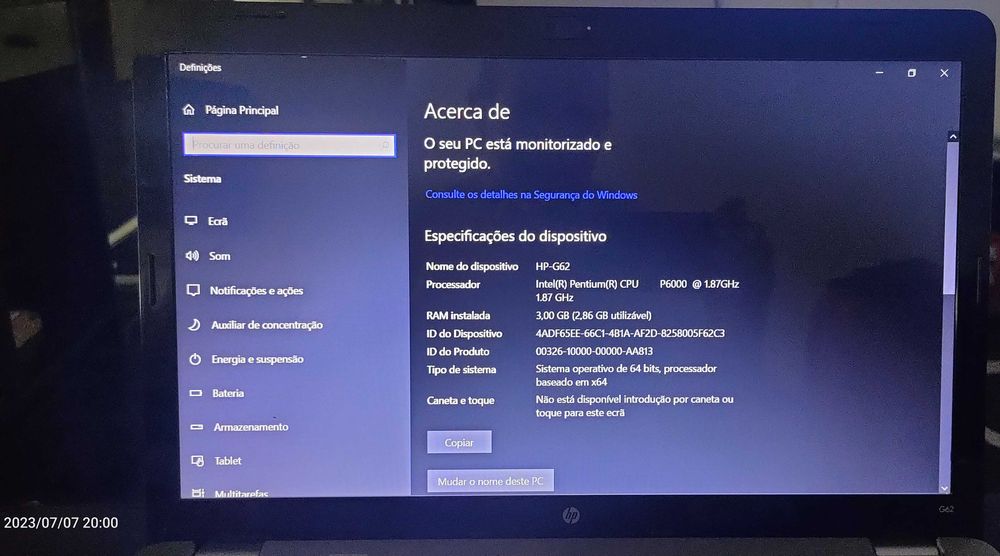 Computador Portátil HP G62