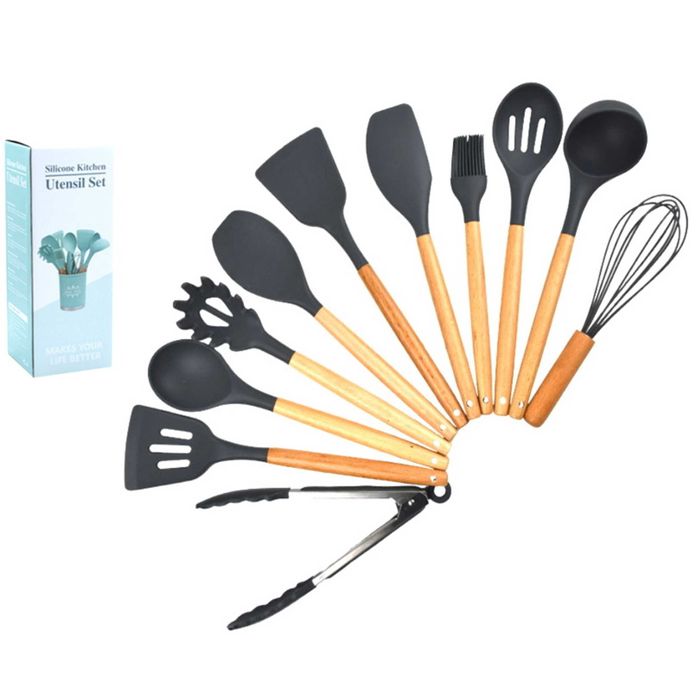 Przybory Kuchenne Silikonowe 12W1 Zestaw do kuchni: Łopatki, łyżki
