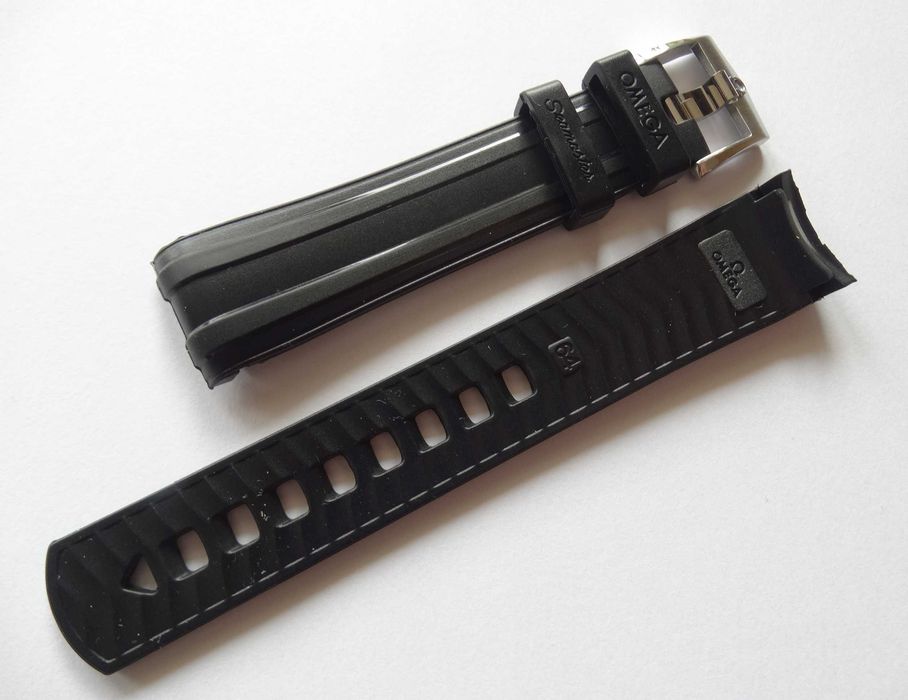 Gumowy pasek silikonowy do zegarka Omega Seamaster 20mm czarny granat