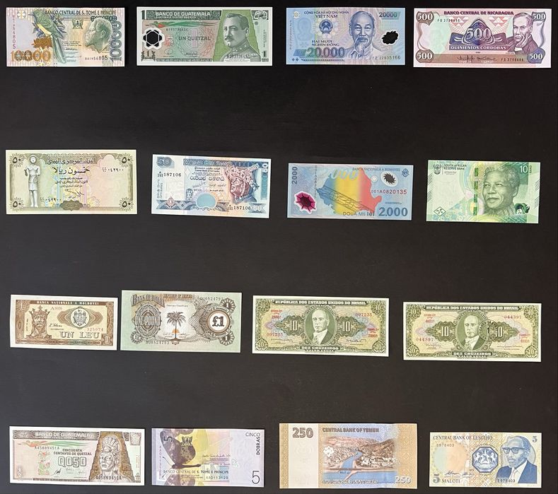 Банкноти купюри світу вартістю від 100 до 150грн