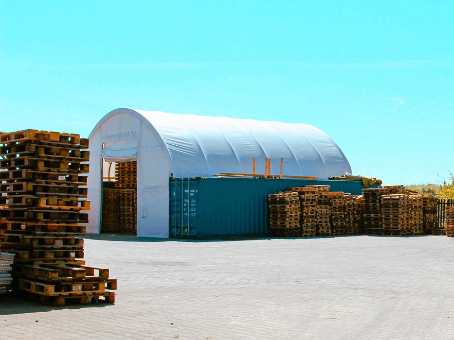 Zadaszenie Kontenerowe 10x12m 900/m2 magazynowy, wiata kontenerowa)