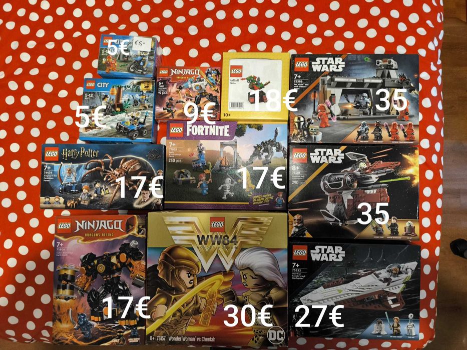 (até -50% PVPR)Lego figuras e conjuntos novos Star Wars etc(10% off)