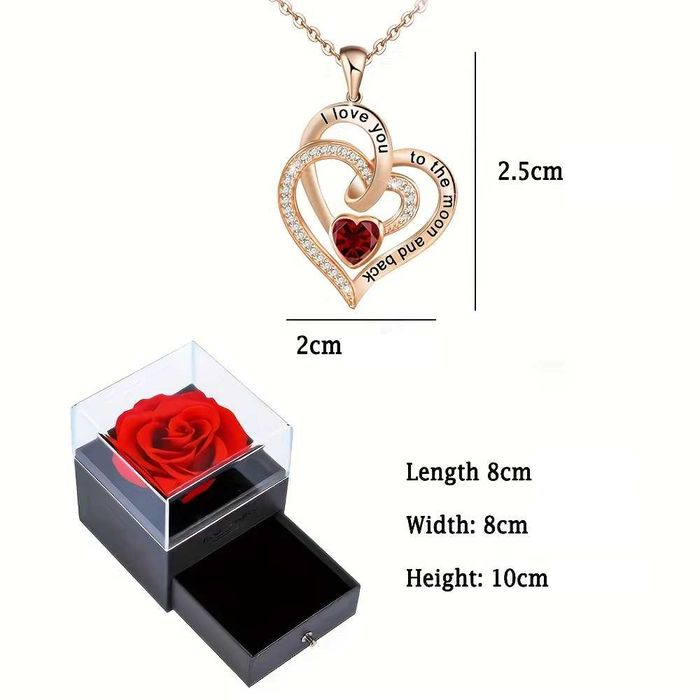 Presente Especial Colar I Love You to the Moon and Back Rosa Eternizad