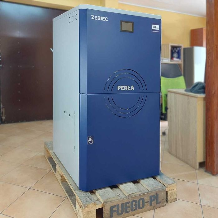 Kocioł, piec na pelet Zębiec PERŁA 20 kW - kompaktowe wymiary