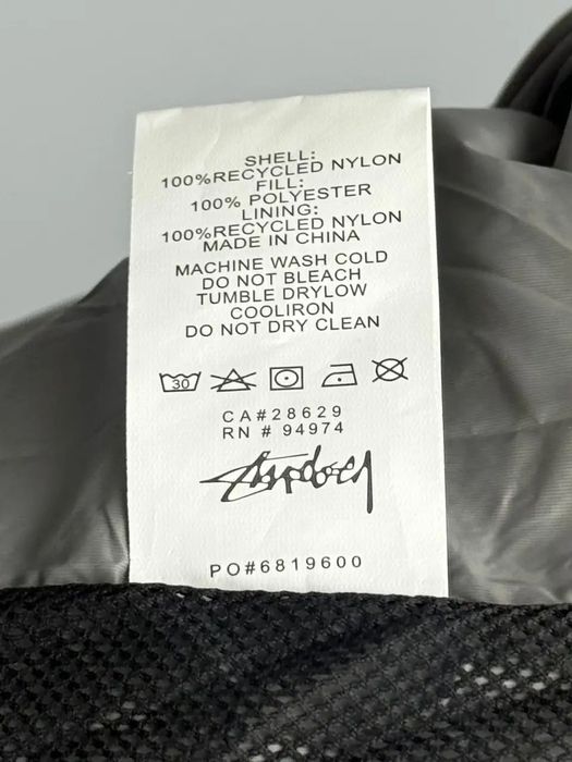 Зимовий водонепроникний пуховик Stussy чорний,розмір M.