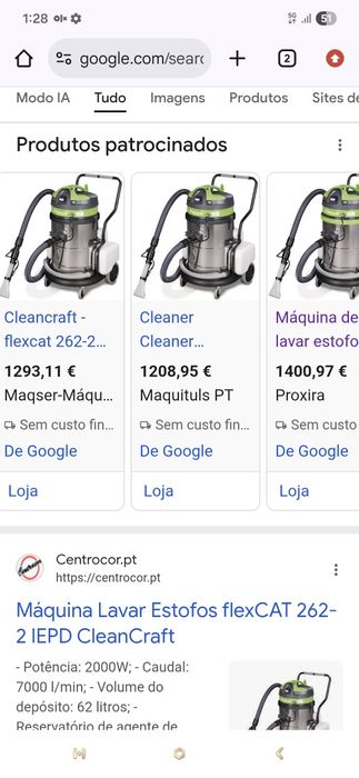 Aspirador Flexcat 262-2 limpar estofados