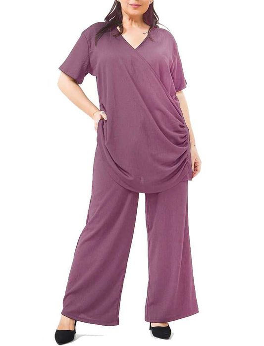 nowy elegancki komplet tunika spodnie proste duzy rozmiar plus size